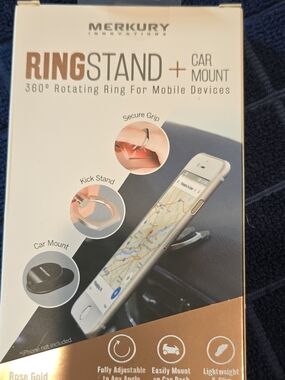 MERKURY Innovations Ring Stand Car Mount, Dual Wall Charger And Battery Charger